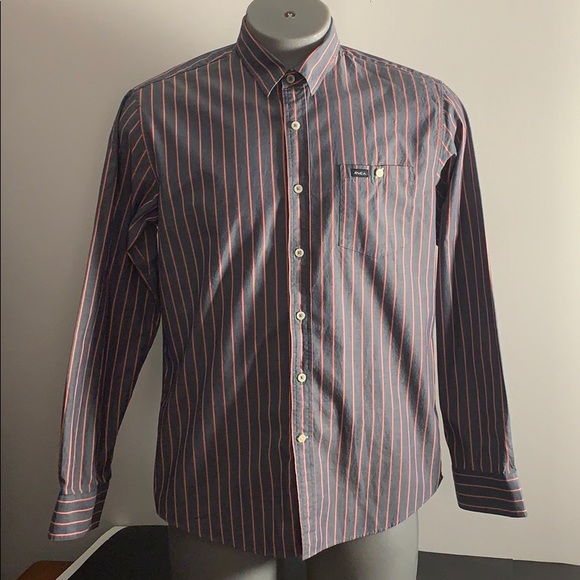 RVCA Striped Blue and Red Shirt - Picture 2 of 8